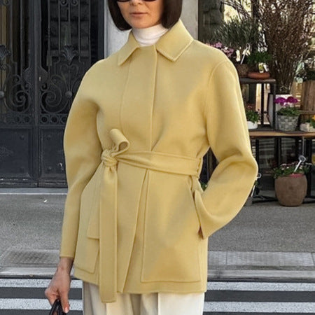 Damernas Mode Oversized-jacka med bälte och hög krage Mirla-Eva Jonsson
