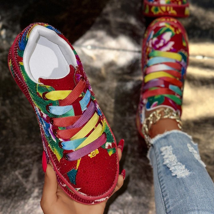 Damernas Mode Sneakers med färgglad motiv Mirla-Eva Jonsson