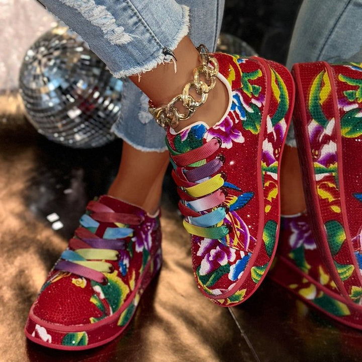 Damernas Mode Sneakers med färgglad motiv Mirla-Eva Jonsson