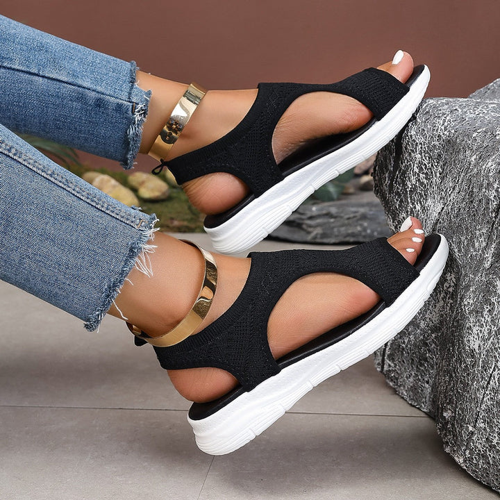 Damernas Mode Sport Sandaler med Andningsbart Stickat Övermaterial och Rutschfri Sula Mirla-Eva Jonsson