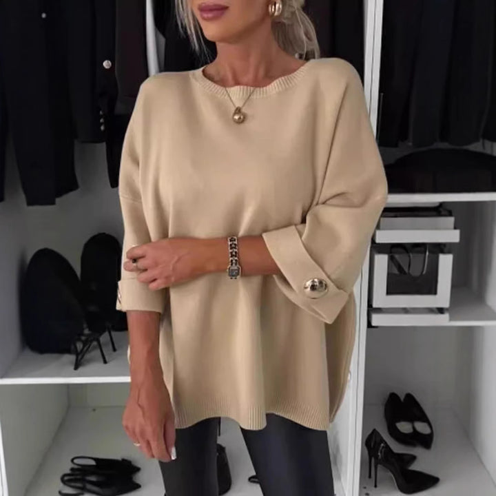 Damernas Mode Stickad tröja med eleganta knappdetaljer Mirla-Eva Jonsson