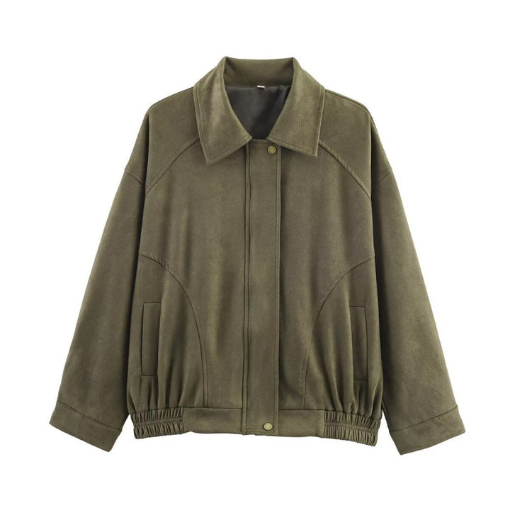 Damernas Mode Syntetläderjacka med elastisk midja och fickor Eva Jonsson-Eva Jonsson