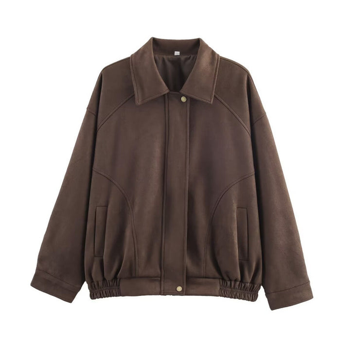 Damernas Mode Syntetläderjacka med elastisk midja och fickor Eva Jonsson-Eva Jonsson