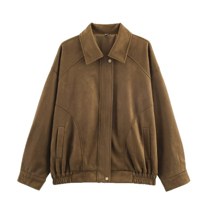 Damernas Mode Syntetläderjacka med elastisk midja och fickor Eva Jonsson-Eva Jonsson