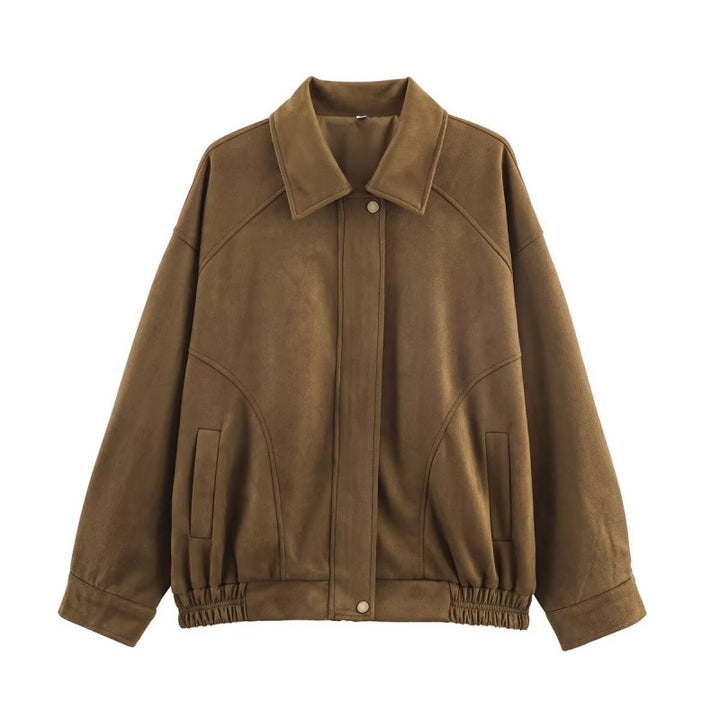 Damernas Mode Syntetläderjacka med elastisk midja och fickor Eva Jonsson-Eva Jonsson