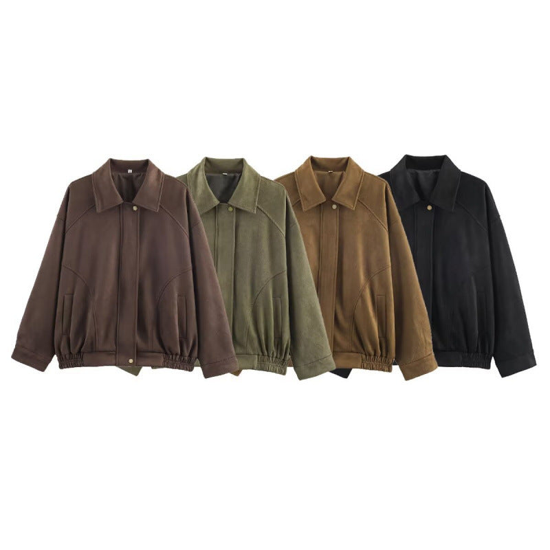 Damernas Mode Syntetläderjacka med elastisk midja och fickor Eva Jonsson-Eva Jonsson