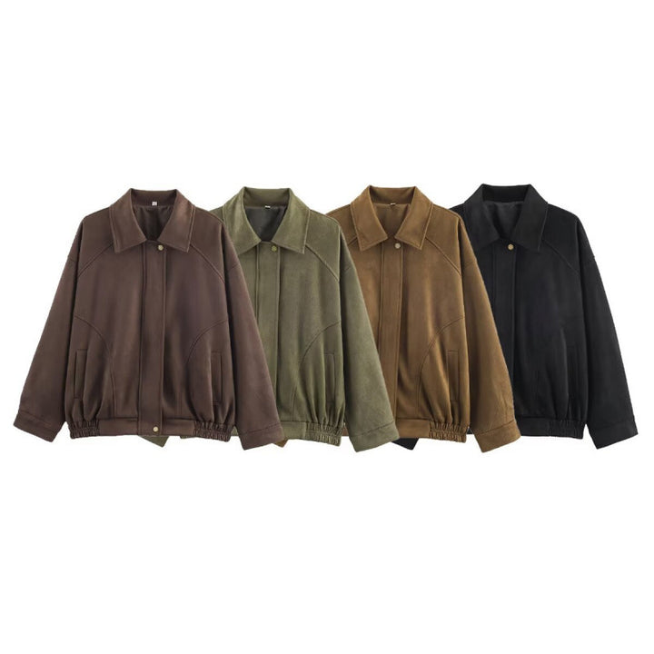 Damernas Mode Syntetläderjacka med elastisk midja och fickor Eva Jonsson-Eva Jonsson