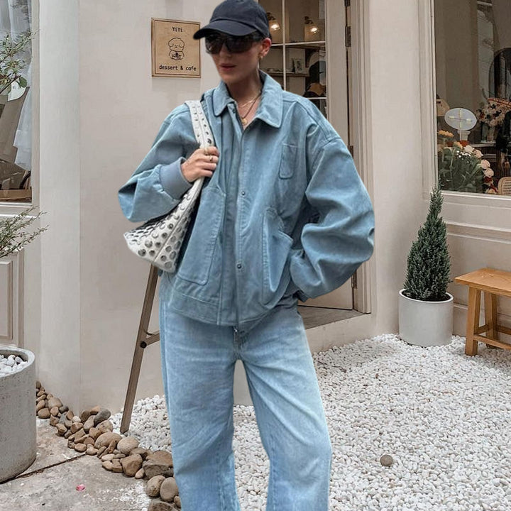 Damernas Moderiktiga Oversized Denimjacka Eva Jonsson-Eva Jonsson