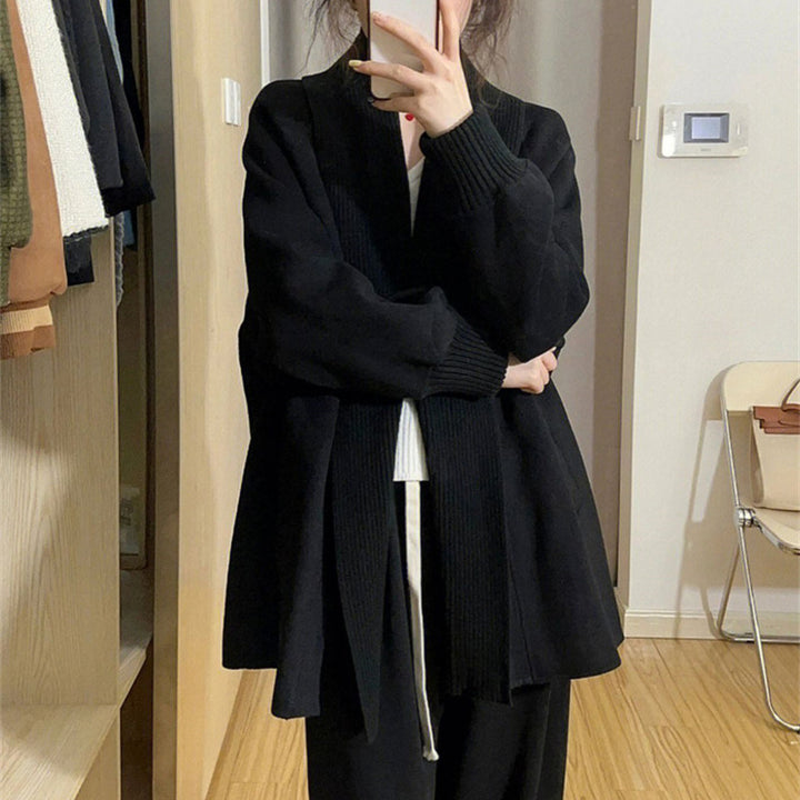 Damernas Moderiktigt Oversized Cardigan med Strukturerad Krage Mirla-Eva Jonsson