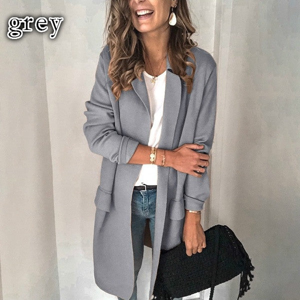 Damernas Modernt och Elegant Fleece-Mantel med Praktiska Fickor Eva Jonsson-Eva Jonsson