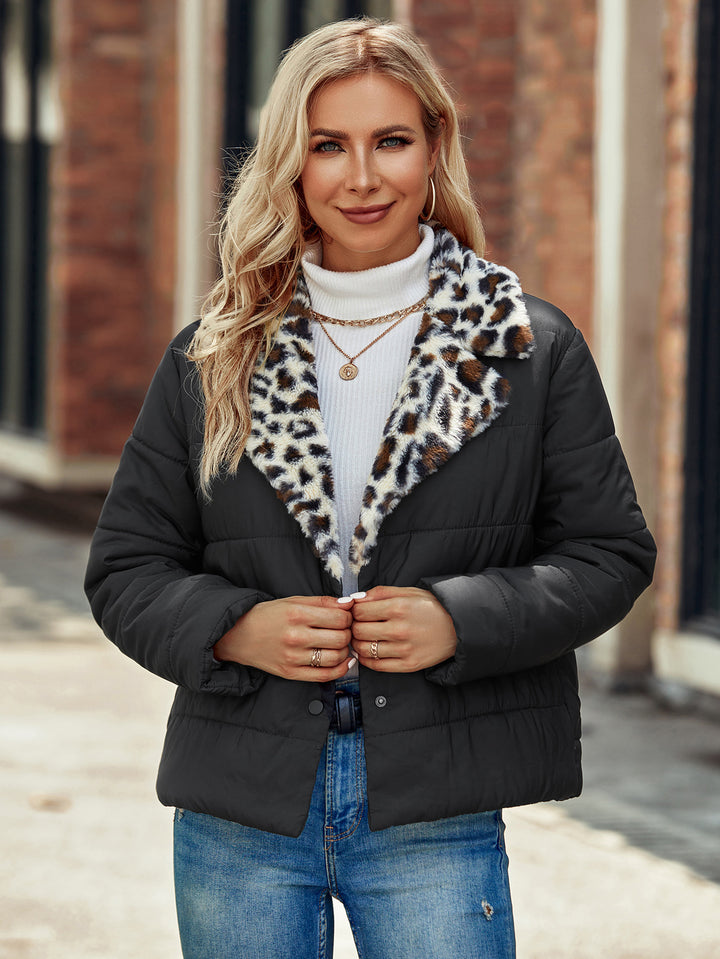 Damernas Modiga Steppjacka med Leopardskrage Eva Jonsson-Eva Jonsson