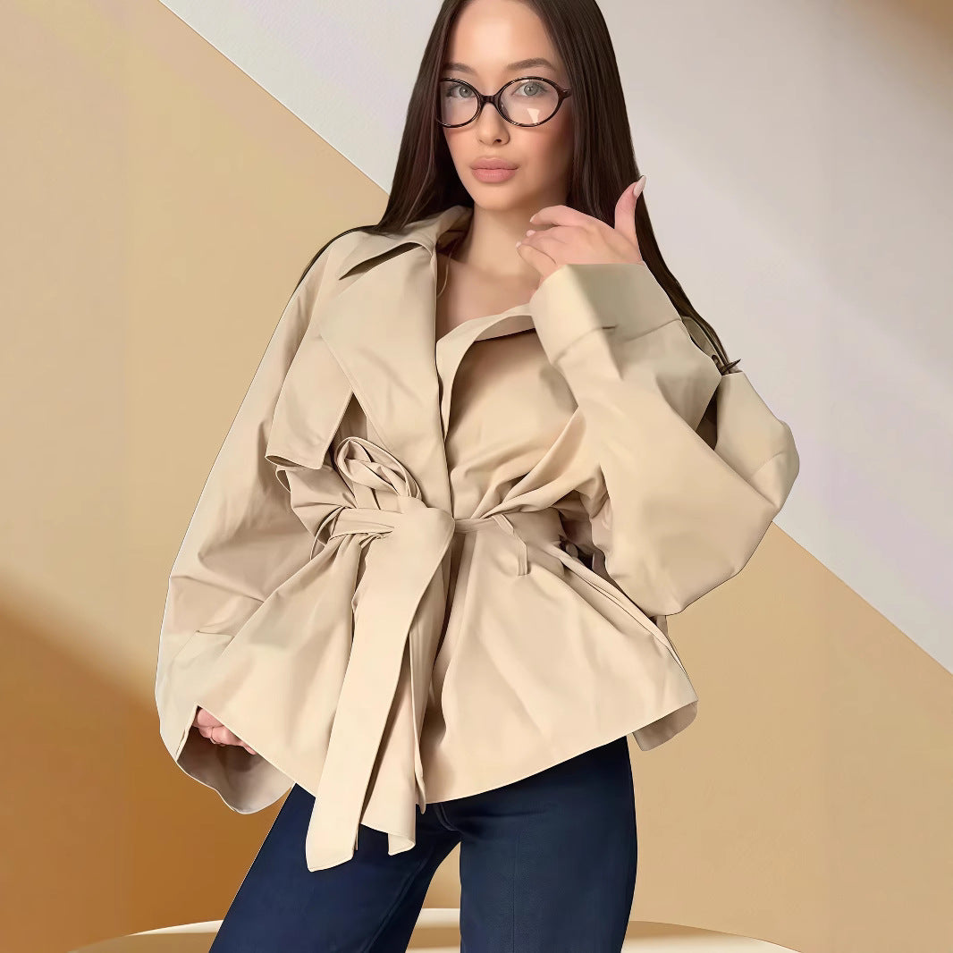 Damernas Modiska Oversized-Trenchjacka med justerbart bälte och vida ärmar Mirla-Eva Jonsson
