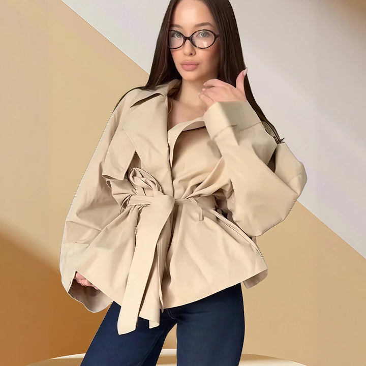 Damernas Modiska Oversized-Trenchjacka med justerbart bälte och vida ärmar Mirla-Eva Jonsson