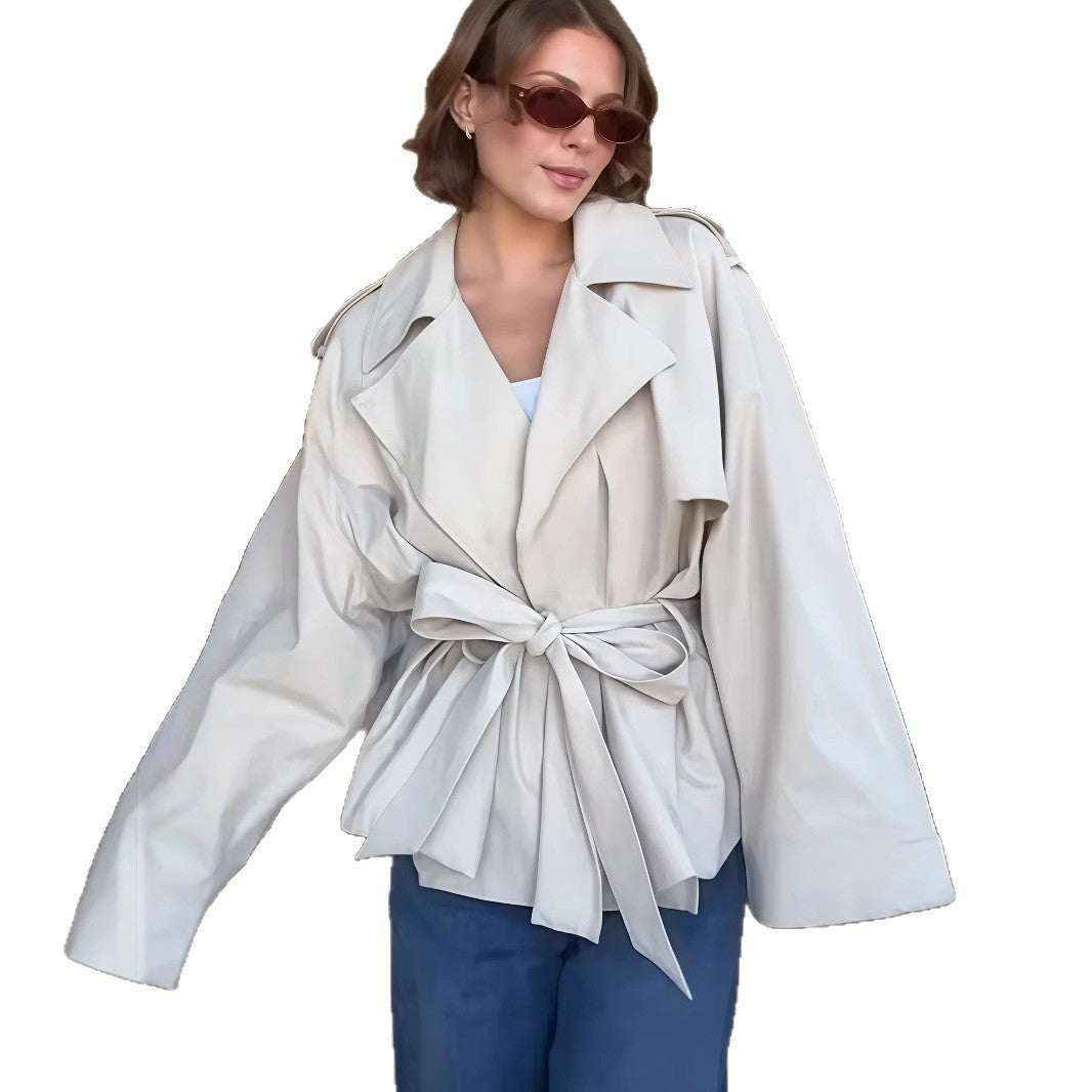Damernas Modiska Oversized-Trenchjacka med justerbart bälte och vida ärmar Mirla-Eva Jonsson