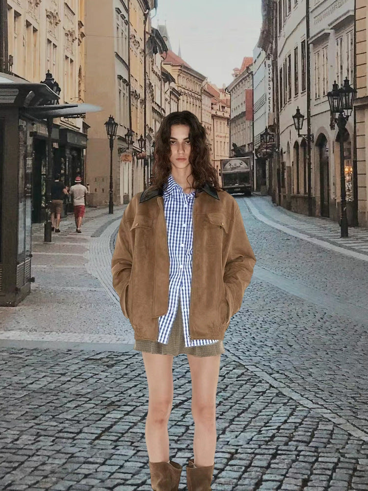 Damernas Modiska Oversized Väst i högkvalitativt Mocka Mirla-Eva Jonsson