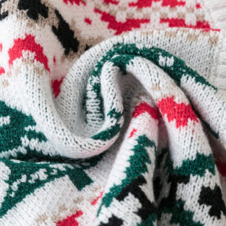 Damernas Mönstrad Kofta med Julmotiv Mirla-Eva Jonsson