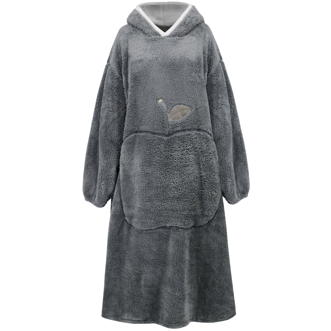 Damernas Mysig Hoodie-Filt med Stora Fickor och Kontrasterande Foder Mirla-Eva Jonsson