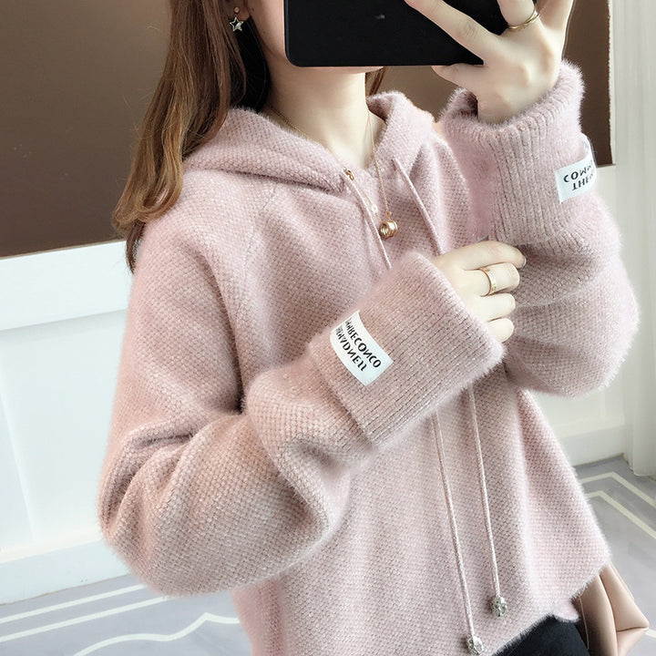 Damernas Mysig Hoodie med Snörning och Hög Krage Mirla-Eva Jonsson