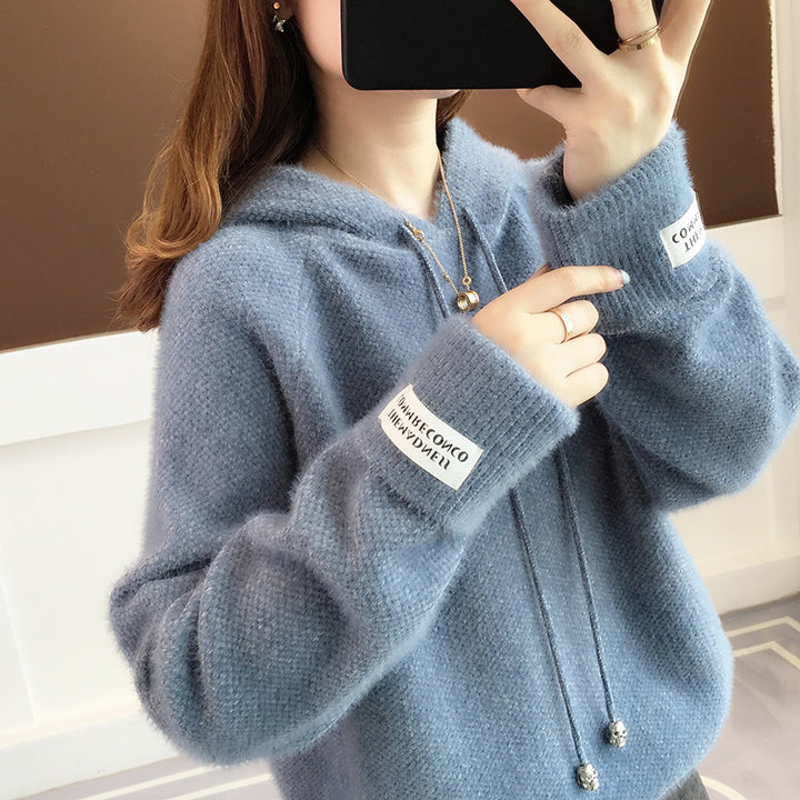 Damernas Mysig Hoodie med Snörning och Hög Krage Mirla-Eva Jonsson