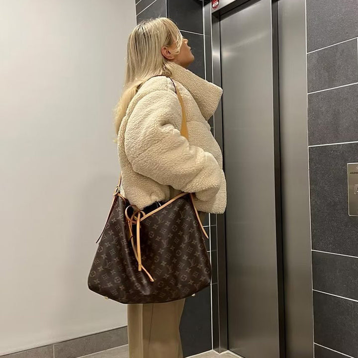 Damernas Mysig Kortjacka i Fleece med Hög Krage Mirla-Eva Jonsson