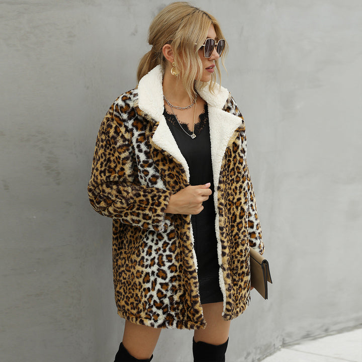 Damernas Mysig Leopardpälsrock Mirla-Eva Jonsson