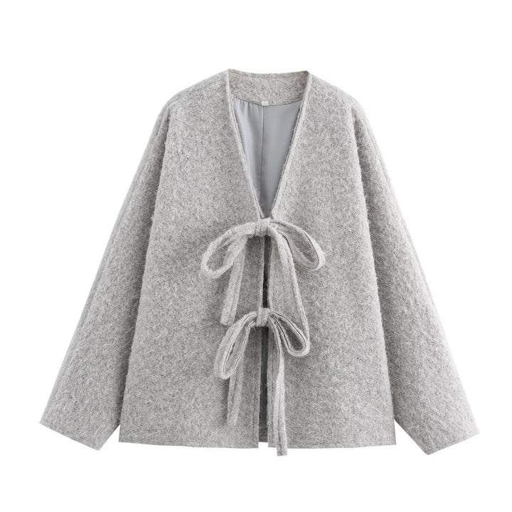 Damernas Mysig Oversized Väst med Knytband och Anslutande Material Eva Jonsson-Eva Jonsson