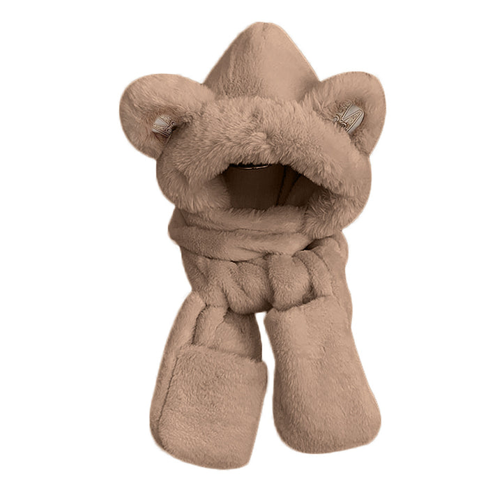 Damernas Mysig Plyschsjal med Huva och Öron Mirla-Eva Jonsson