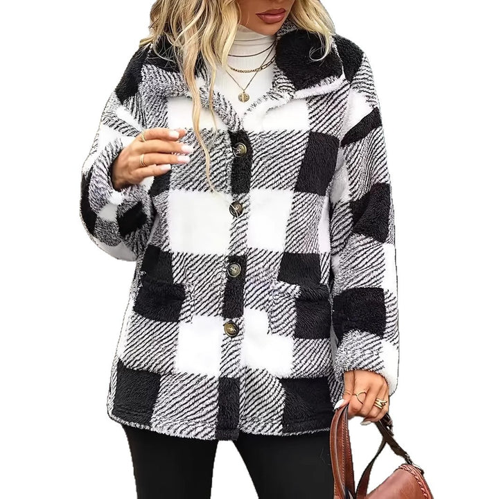 Damernas Mysig Rutiga Fleecejacka i Casual-Stil Mirla-Eva Jonsson