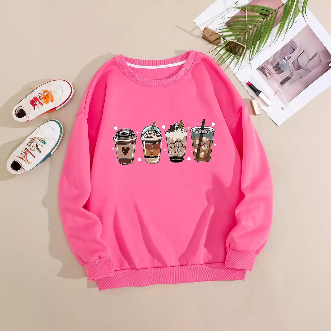 Damernas Mysig Sweater med Kaffemotiv Mirla-Eva Jonsson