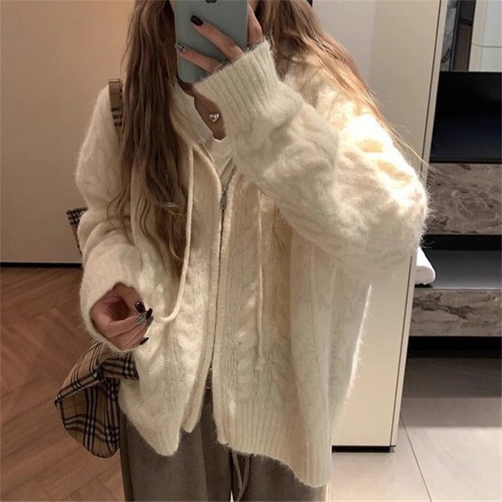 Damernas Mysiga Cardigan med Vida Ärmar och Fin Struktur Mirla-Eva Jonsson