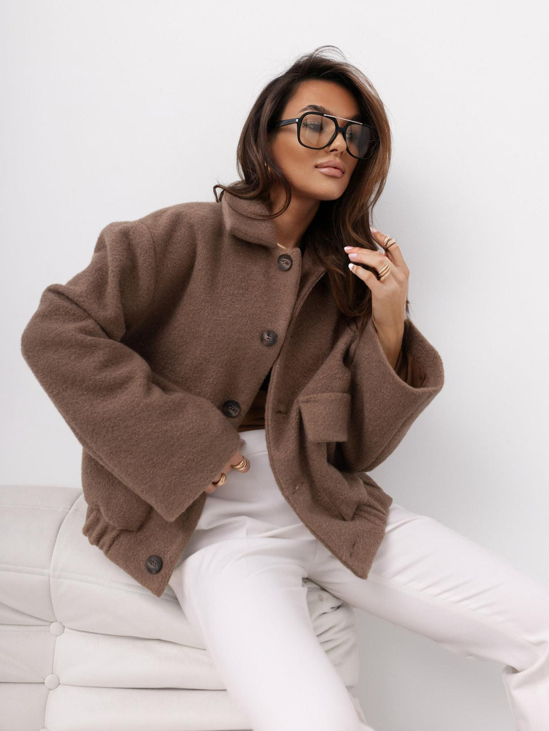 Damernas Mysiga Overshirt Jacka i avslappnad stil med praktiska fickor och knäppning Mirla-Eva Jonsson