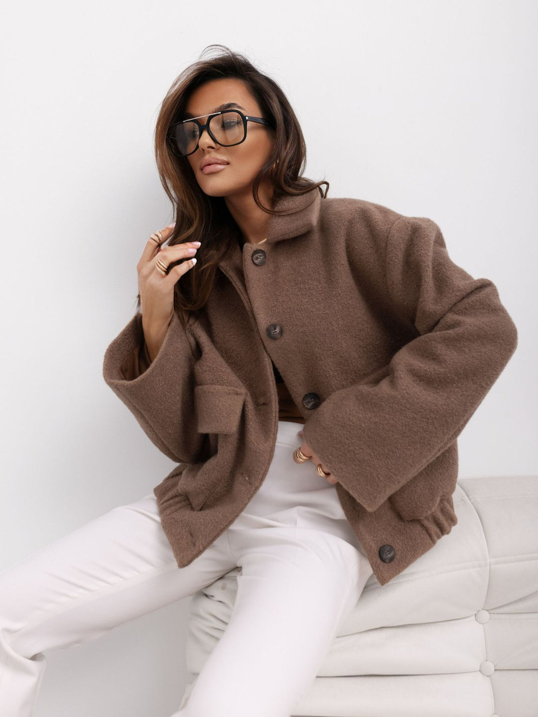 Damernas Mysiga Overshirt Jacka i avslappnad stil med praktiska fickor och knäppning Mirla-Eva Jonsson