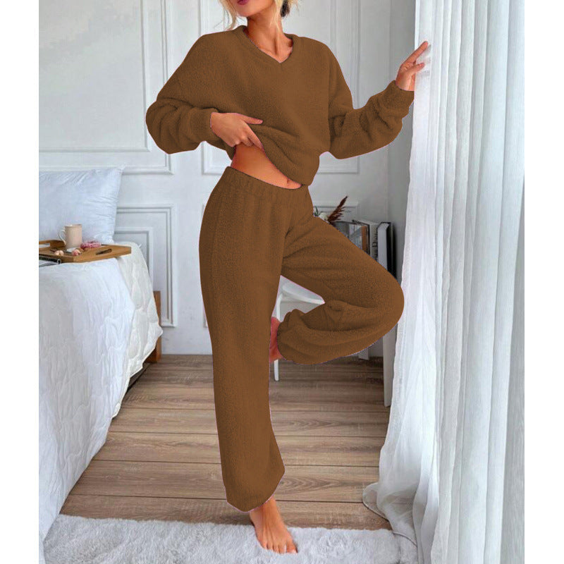 Damernas Mysigt Fleece-Lounge-set med elastisk midja Mirla-Eva Jonsson