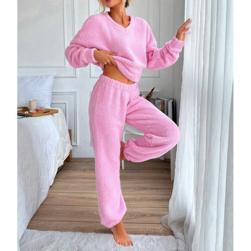 Damernas Mysigt Fleece-Lounge-set med elastisk midja Mirla-Eva Jonsson