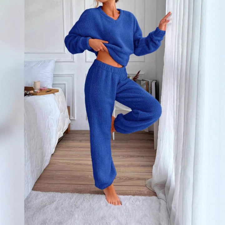 Damernas Mysigt Fleece-Lounge-set med elastisk midja Mirla-Eva Jonsson