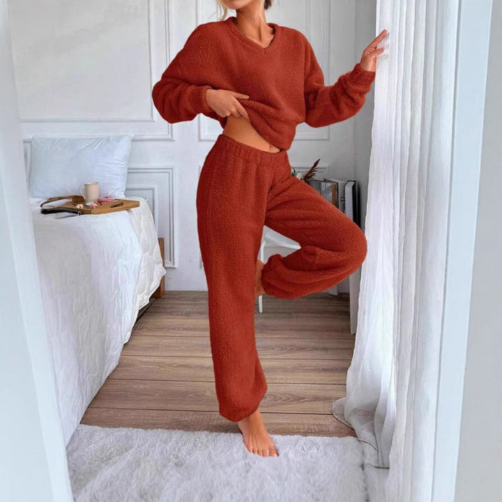 Damernas Mysigt Fleece-Lounge-set med elastisk midja Mirla-Eva Jonsson