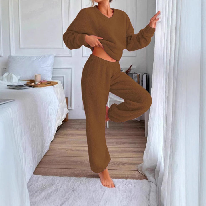Damernas Mysigt Fleece-Lounge-set med elastisk midja Mirla-Eva Jonsson