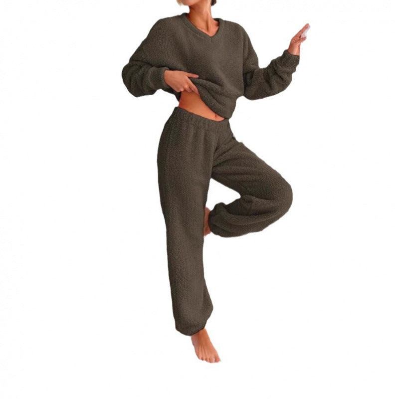 Damernas Mysigt Fleece-Lounge-set med elastisk midja Mirla-Eva Jonsson