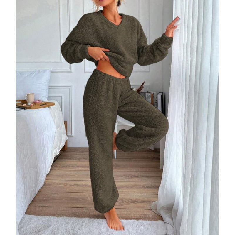Damernas Mysigt Fleece-Lounge-set med elastisk midja Mirla-Eva Jonsson