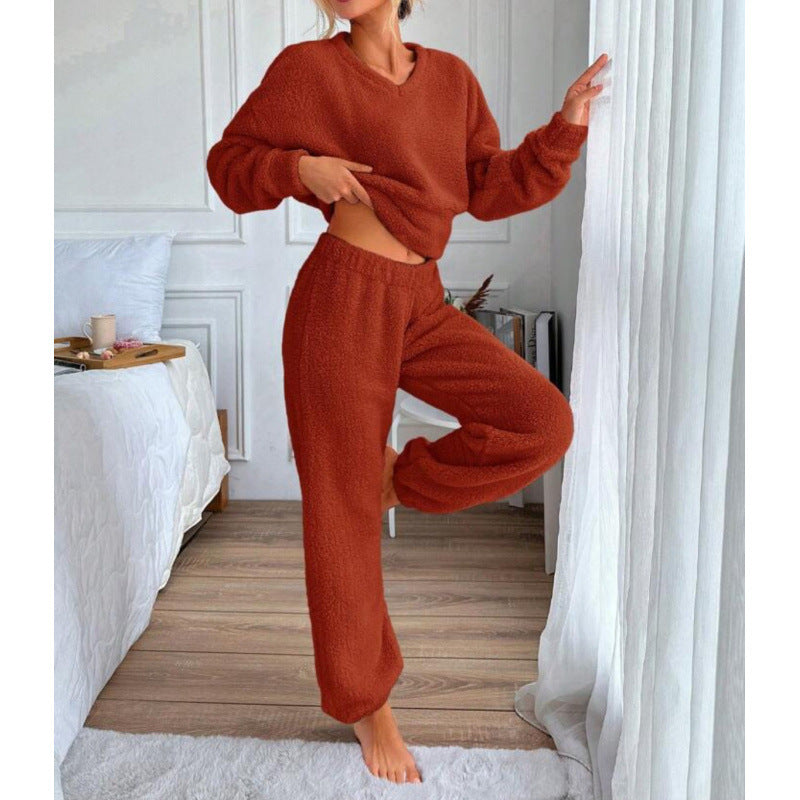 Damernas Mysigt Fleece-Lounge-set med elastisk midja Mirla-Eva Jonsson