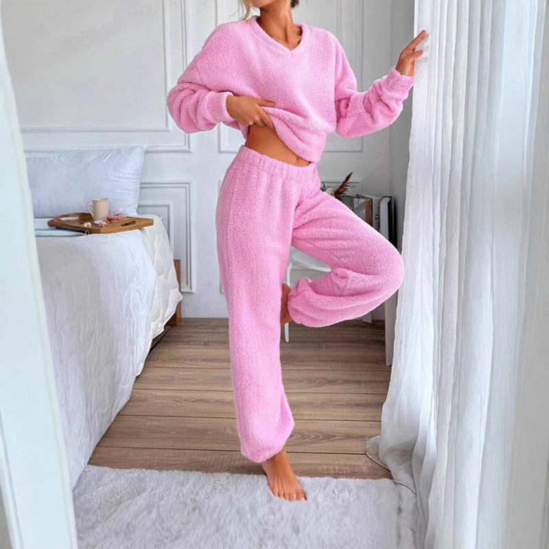 Damernas Mysigt Fleece-Lounge-set med elastisk midja Mirla-Eva Jonsson