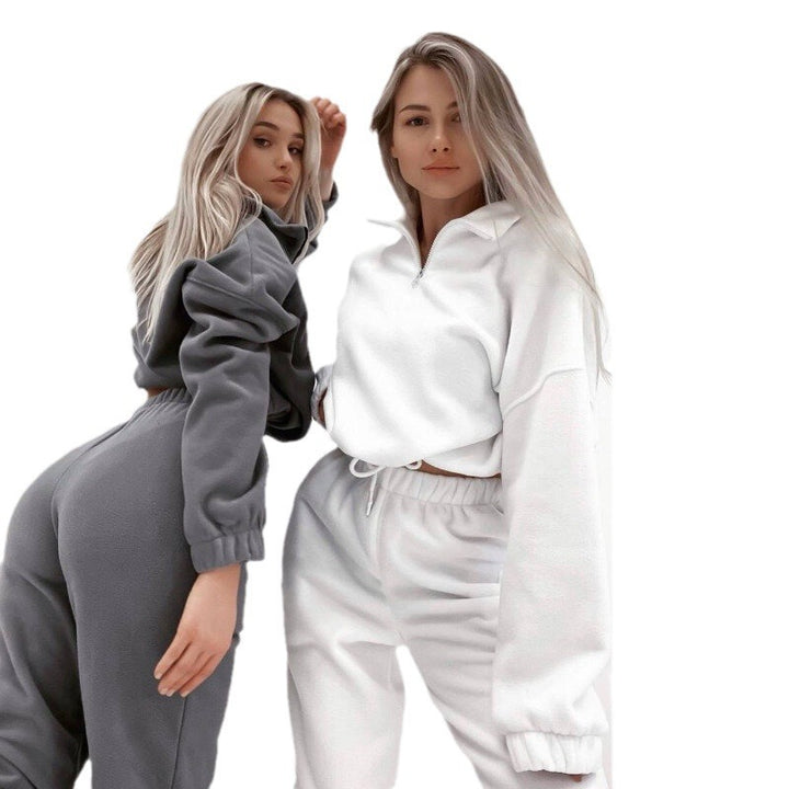 Damernas Mysigt Fleece-set med Ståkrage och Elastisk Midja Eva Jonsson-Eva Jonsson