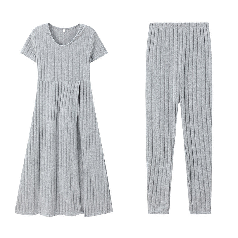 Damernas Mysigt Stickad Klänning och Leggings Set Eva Jonsson-Eva Jonsson