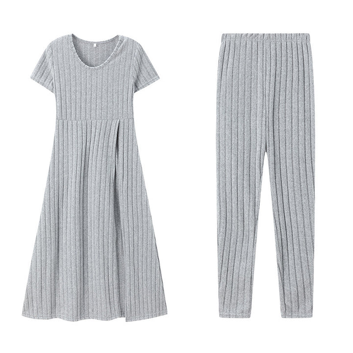 Damernas Mysigt Stickad Klänning och Leggings Set Eva Jonsson-Eva Jonsson