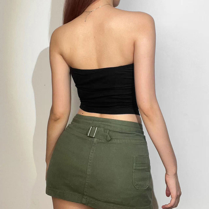 Damernas Off-Shoulder Crop Top med iögonfallande tryck Mirla-Eva Jonsson