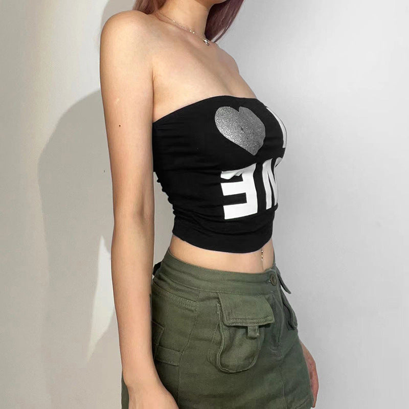 Damernas Off-Shoulder Crop Top med iögonfallande tryck Mirla-Eva Jonsson