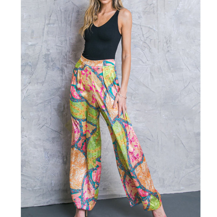 Damernas Off-Shoulder Jumpsuit med breda ben och färggmönster Eva Jonsson-Eva Jonsson
