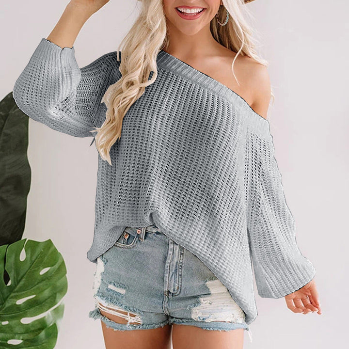 Damernas Off-Shoulder Stickad Tröja med Lågt Skuren Söm Mirla-Eva Jonsson