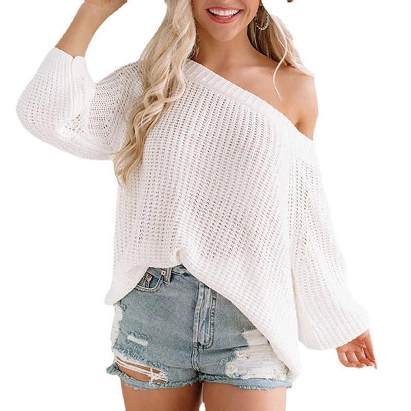 Damernas Off-Shoulder Stickad Tröja med Lågt Skuren Söm Mirla-Eva Jonsson