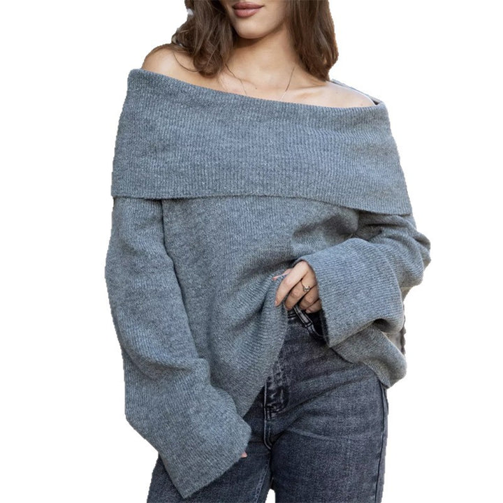 Damernas Off-Shoulder-Tröjkla dress i mjuk stickad kvalitet Mirla-Eva Jonsson